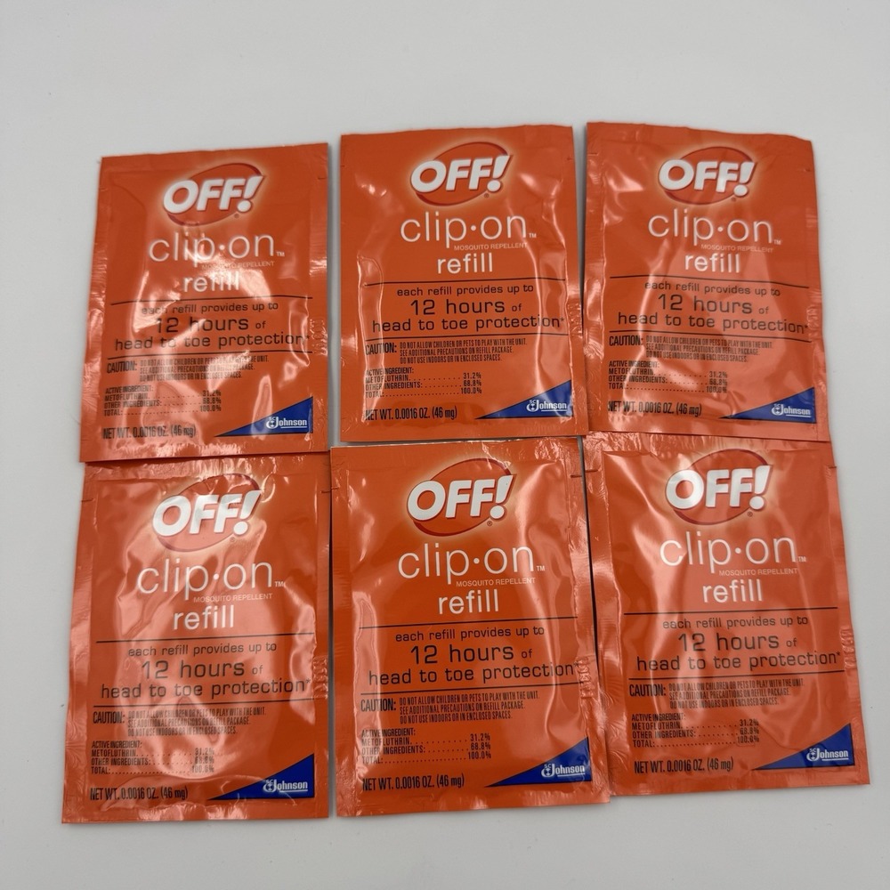 Lot of 6 PKs OFF! Clip-On Mosquito Repellent Sealed New
